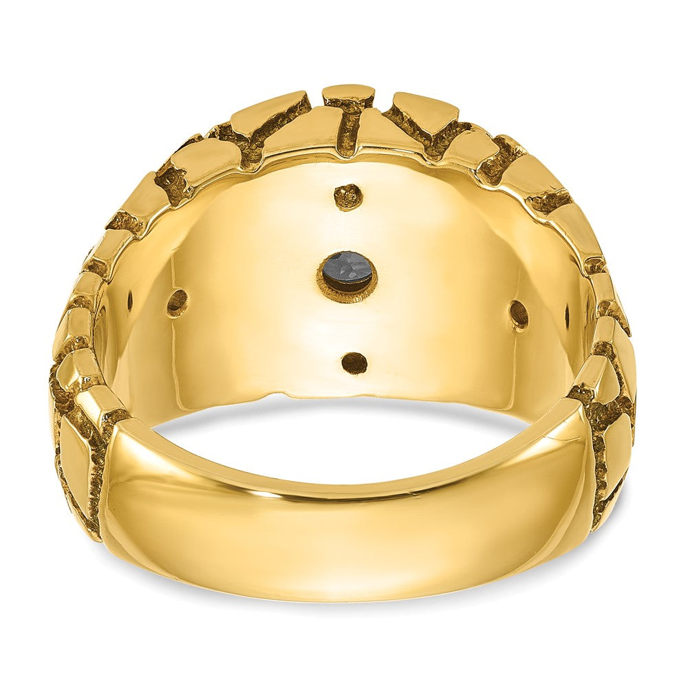 14K Bicolor Herren-Nugget-Ring mit 1 ct. Labor-gezüchteten Diamanten, VS/SI+ G+