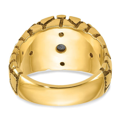14K Bicolor Herren-Nugget-Ring mit 1 ct. Labor-gezüchteten Diamanten, VS/SI+ G+