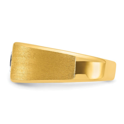 14K Gelbgold Herrenring mit 1 ct. im Labor gezüchtetem Diamant VS/SI+ G+, poliert und satiniert