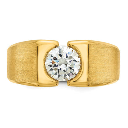 14K Gelbgold Herrenring mit 1 ct. im Labor gezüchtetem Diamant VS/SI+ G+, poliert und satiniert