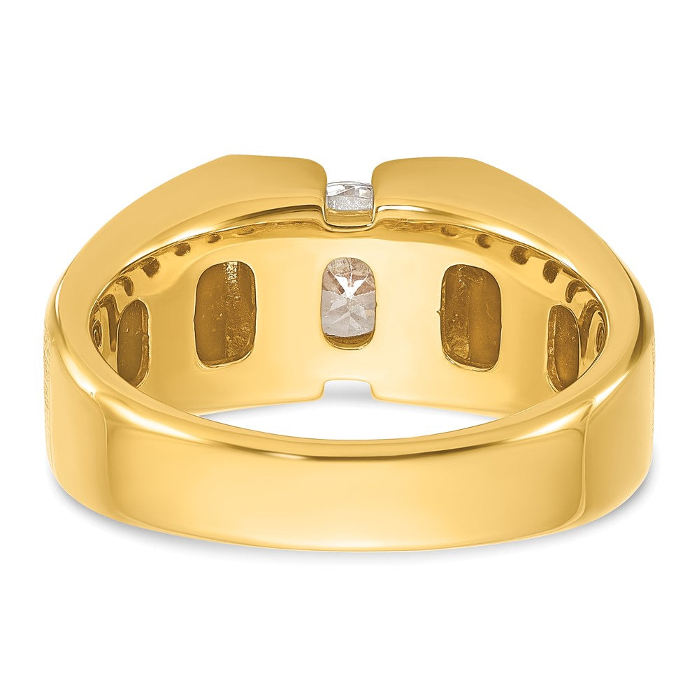 14K Gelbgold Herrenring mit 1 ct. im Labor gezüchtetem Diamant VS/SI+ G+, poliert und satiniert