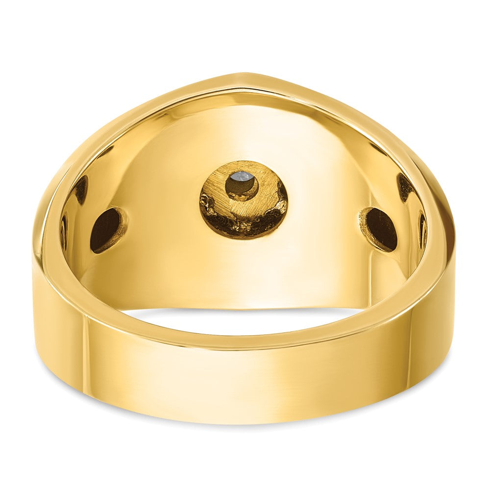 14K Bicolor-Gold Herren-Ring mit 0,375 Karat Diamanten, komplett besetzt