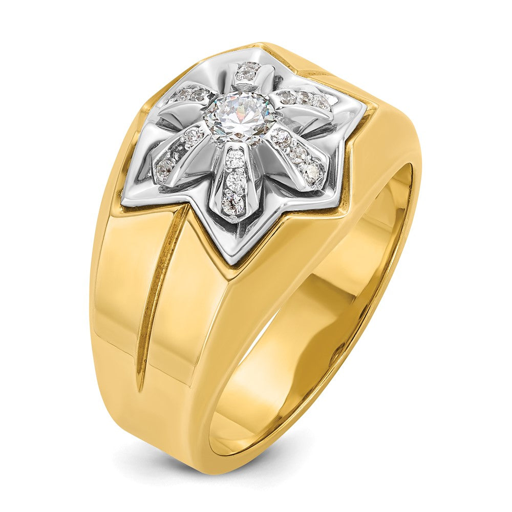 14K Bicolor-Gold Herren-Ring mit 0,375 Karat Diamanten, komplett besetzt
