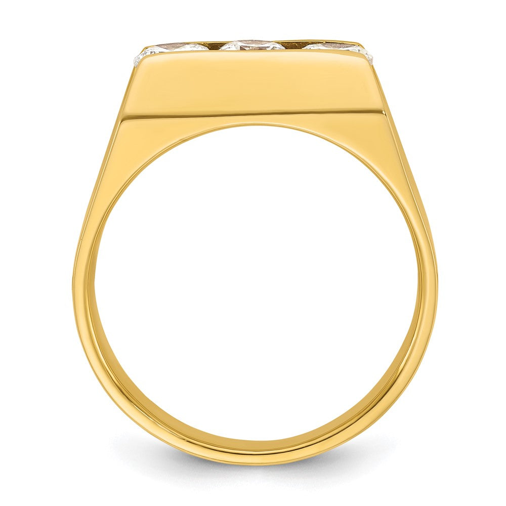 14K Gelbgold Herren-Ring mit 1K Diamant, komplett gefasst