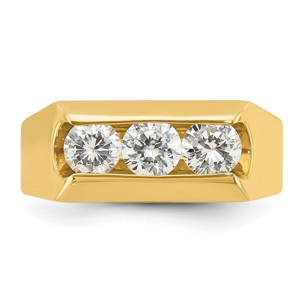 14K Gelbgold Herren-Ring mit 1K Diamant, komplett gefasst