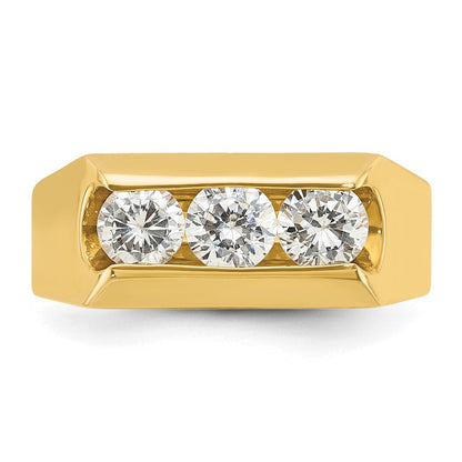14K Gelbgold Herren-Ring mit 1K Diamant, komplett gefasst