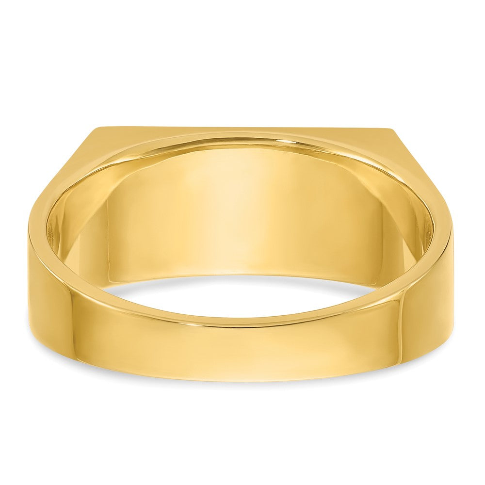14K Gelbgold Herren-Ring mit 1K Diamant, komplett gefasst