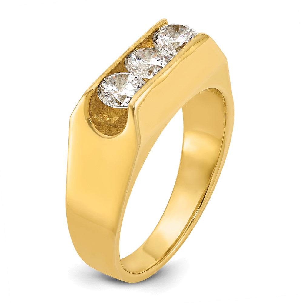 14K Gelbgold Herren-Ring mit 1K Diamant, komplett gefasst