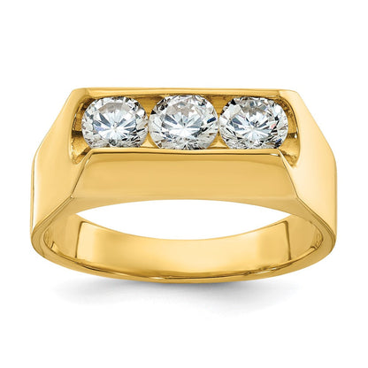14K Gelbgold Herren-Ring mit 1K Diamant, komplett gefasst