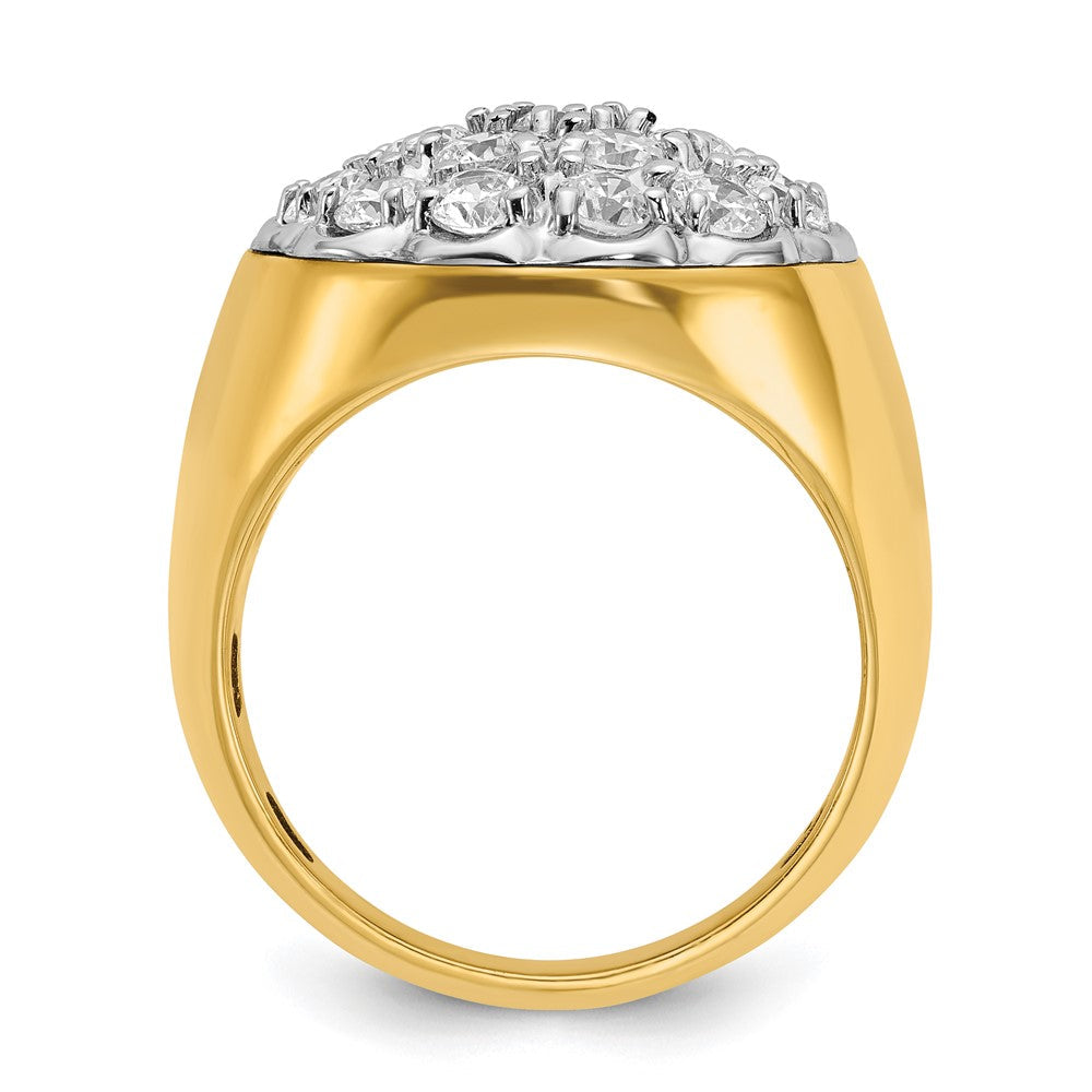 14K Bicolor Gold Herren-Diamant-Cluster-Ring mit 3,25 ct