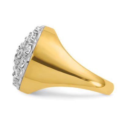 14K Bicolor Gold Herren-Diamant-Cluster-Ring mit 3,25 ct