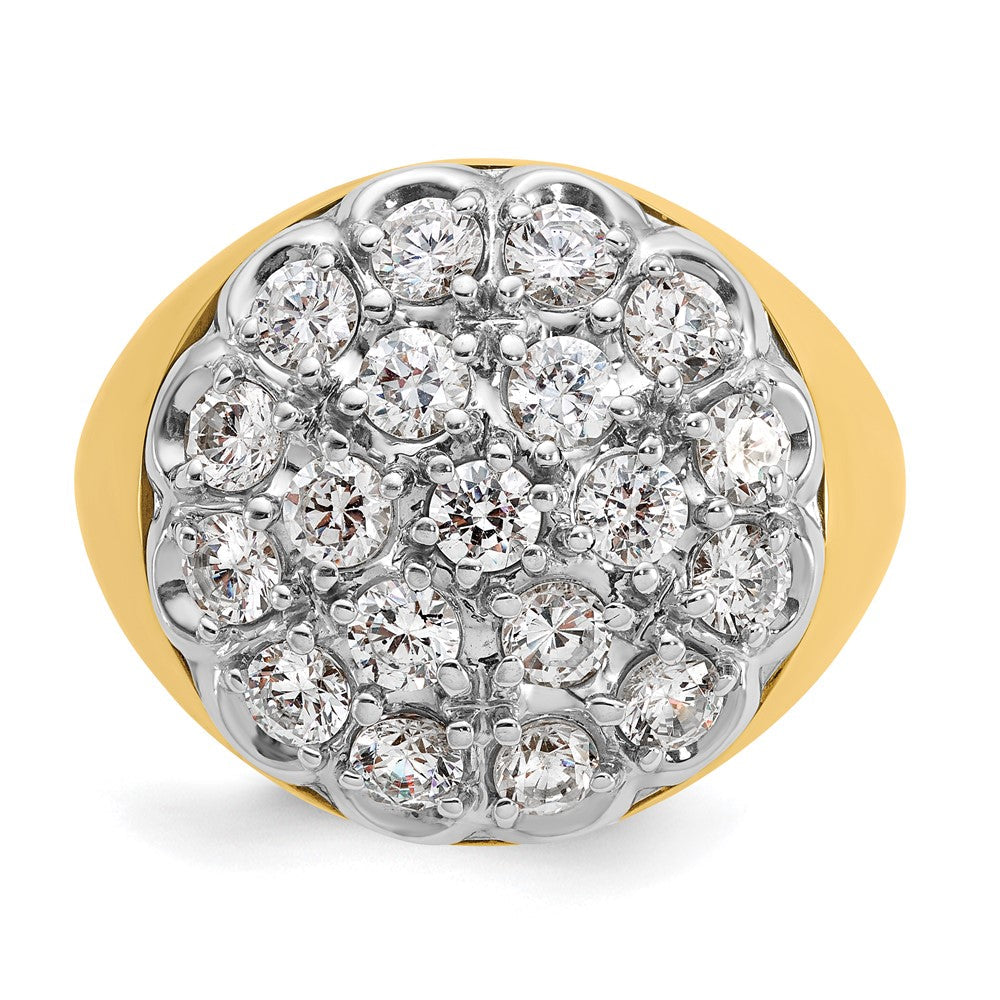 14K Bicolor Gold Herren-Diamant-Cluster-Ring mit 3,25 ct