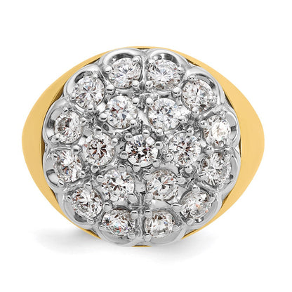 14K Bicolor Gold Herren-Diamant-Cluster-Ring mit 3,25 ct