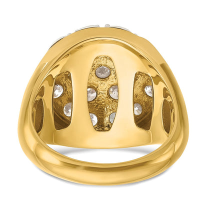 14K Bicolor Gold Herren-Diamant-Cluster-Ring mit 3,25 ct