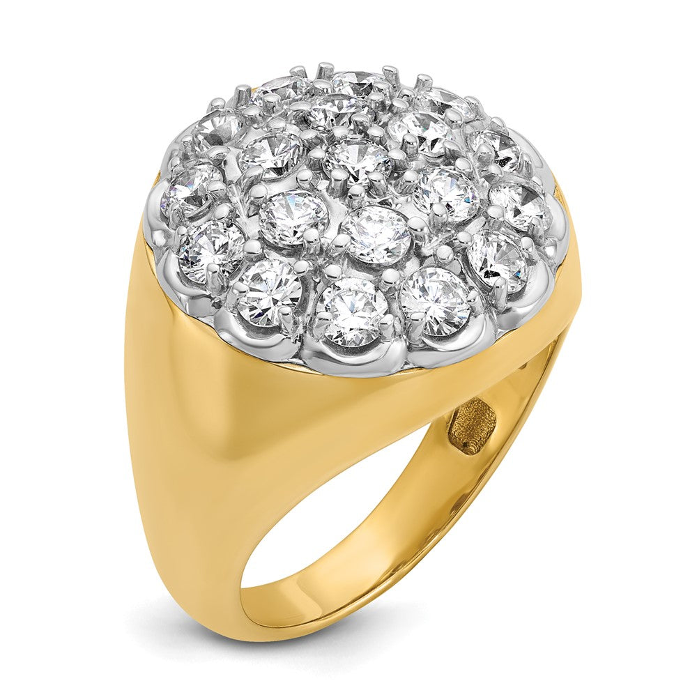 14K Bicolor Gold Herren-Diamant-Cluster-Ring mit 3,25 ct