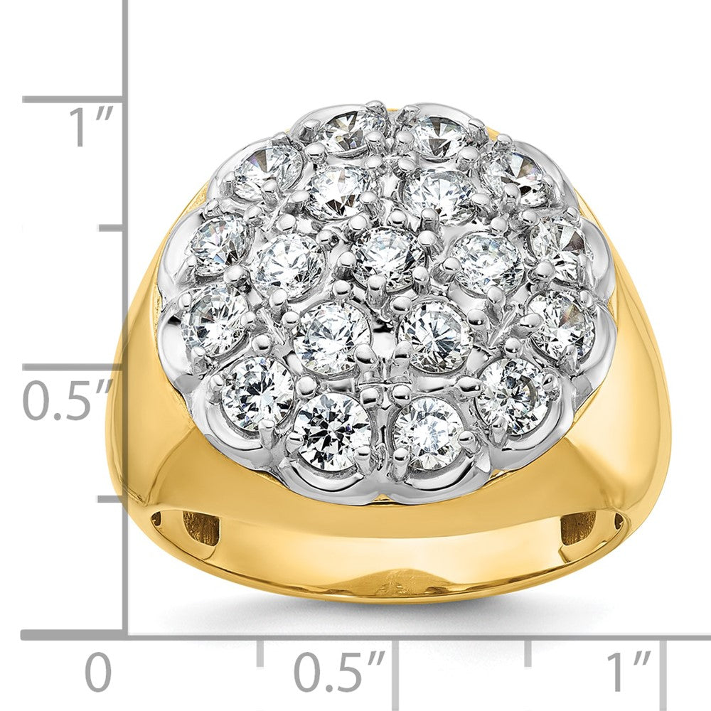 14K Bicolor Gold Herren-Diamant-Cluster-Ring mit 3,25 ct