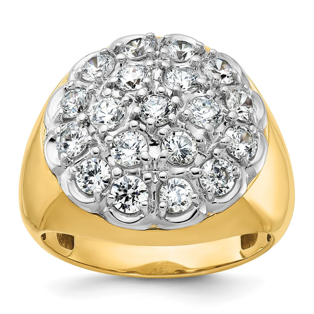 14K Bicolor Gold Herren-Diamant-Cluster-Ring mit 3,25 ct