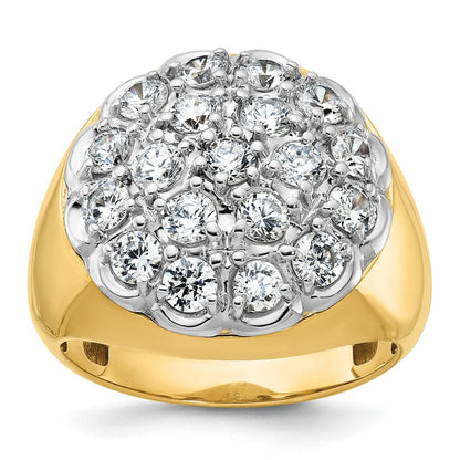 14K Bicolor Gold Herren-Diamant-Cluster-Ring mit 3,25 ct