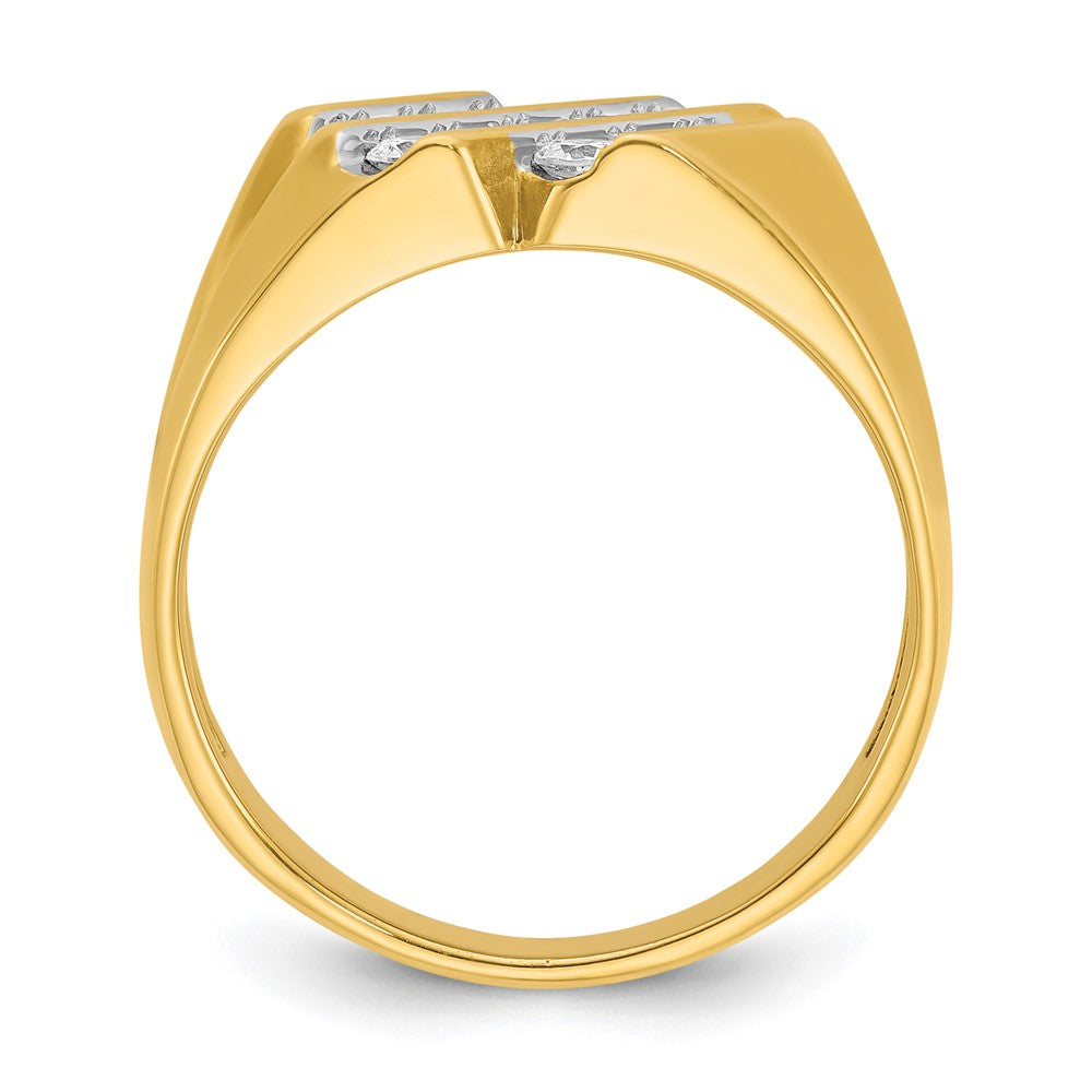 14K Gelbgold Diamant-Ring für Herren, 0,75K