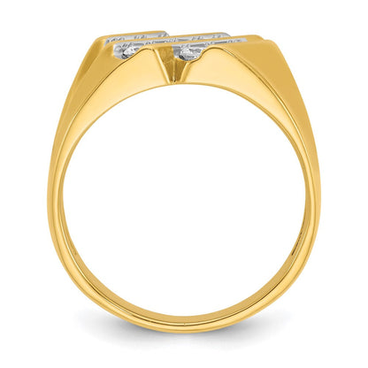 14K Gelbgold Diamant-Ring für Herren, 0,75K