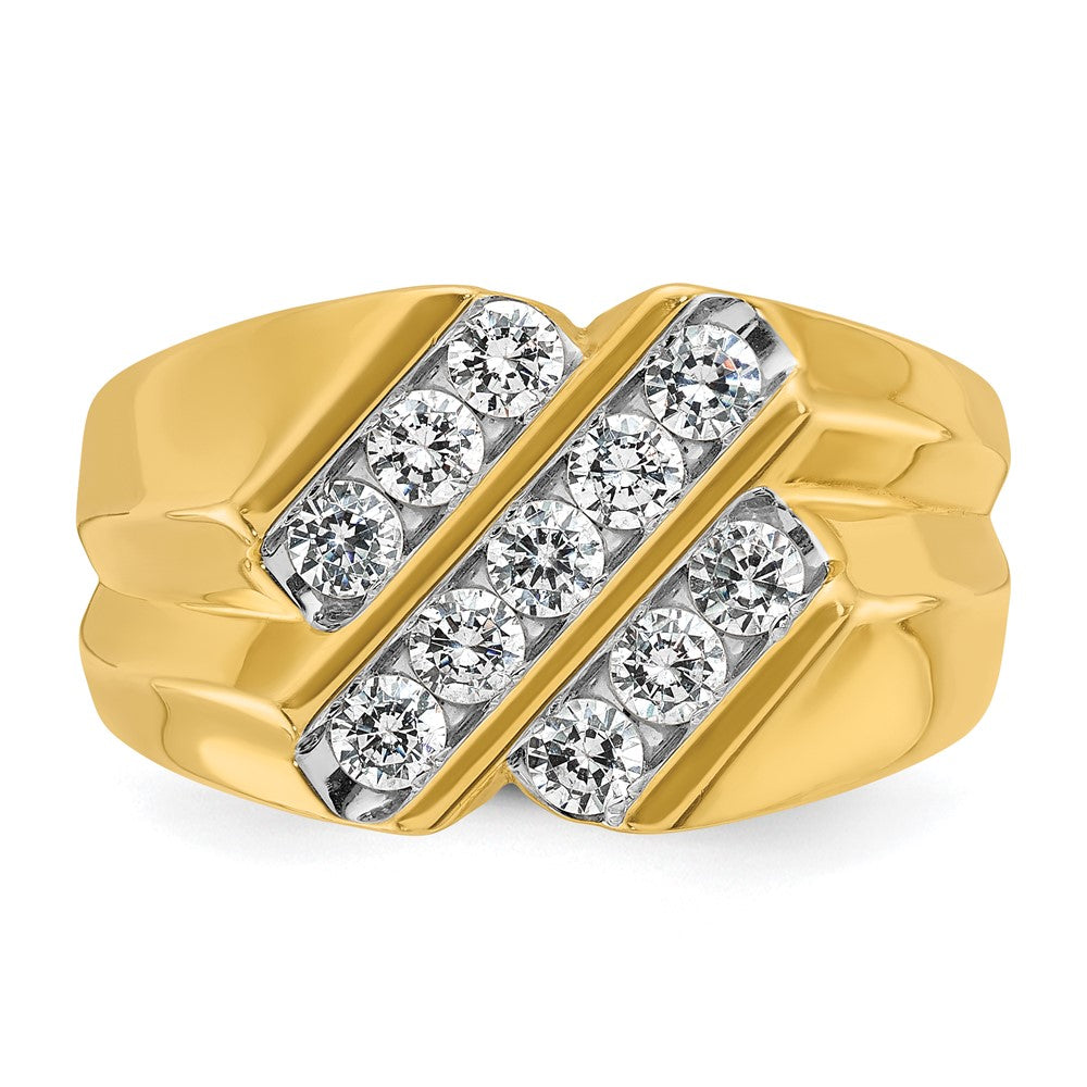 14K Gelbgold Diamant-Ring für Herren, 0,75K