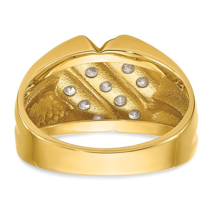 14K Gelbgold Diamant-Ring für Herren, 0,75K