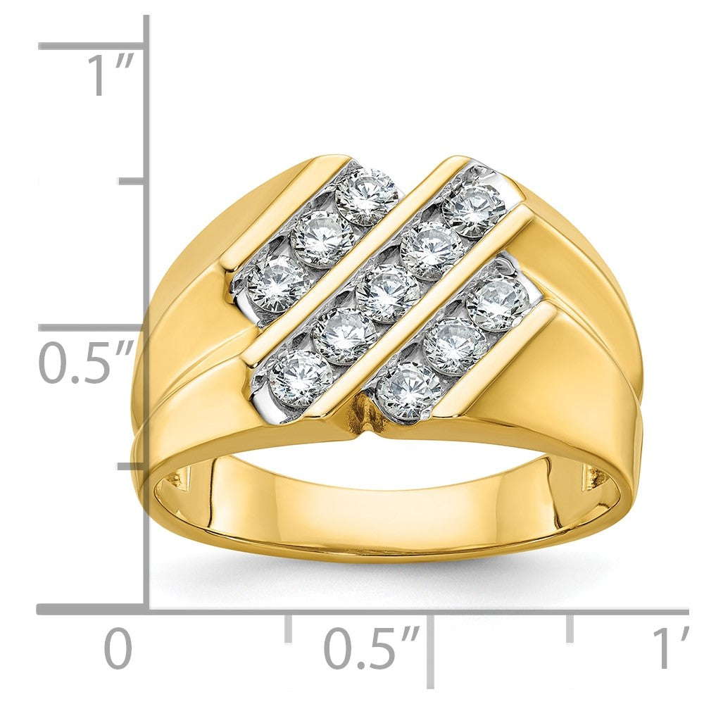 14K Gelbgold Diamant-Ring für Herren, 0,75K