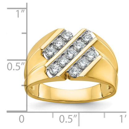14K Gelbgold Diamant-Ring für Herren, 0,75K