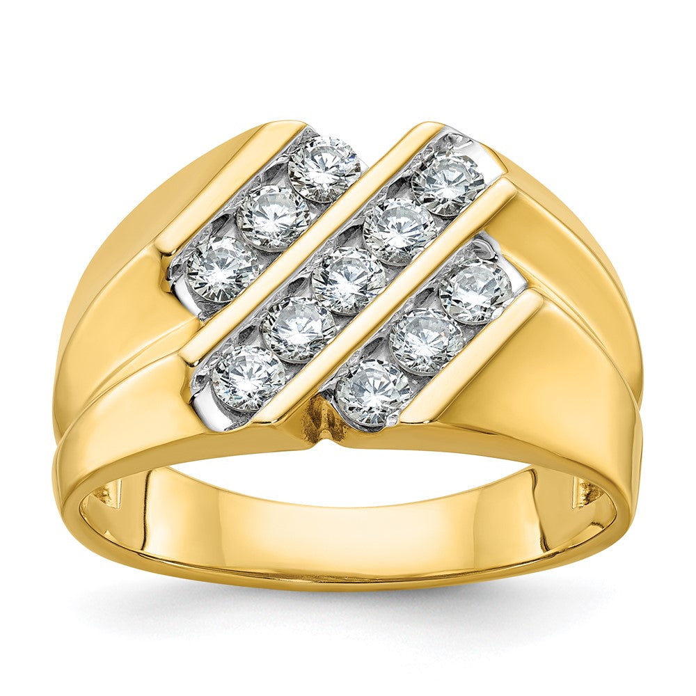 14K Gelbgold Diamant-Ring für Herren, 0,75K