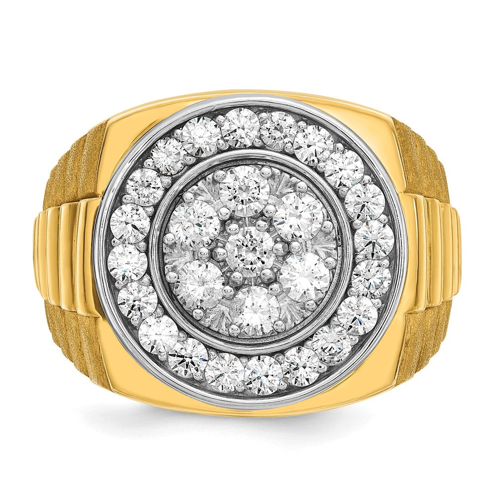 14K Zweifarbig-Gold Herren-Ring mit 2 ct. Diamant