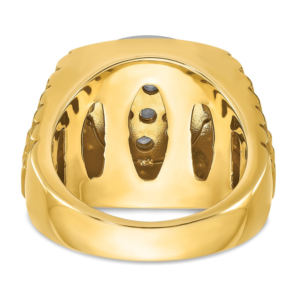 14K Zweifarbig-Gold Herren-Ring mit 2 ct. Diamant