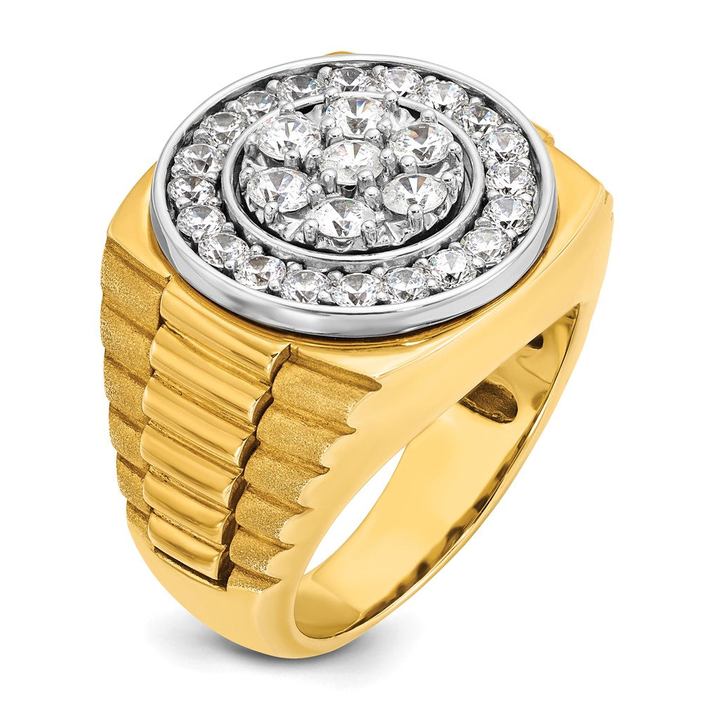 14K Zweifarbig-Gold Herren-Ring mit 2 ct. Diamant