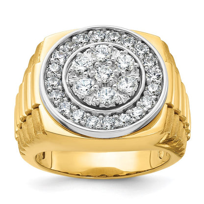 14K Zweifarbig-Gold Herren-Ring mit 2 ct. Diamant