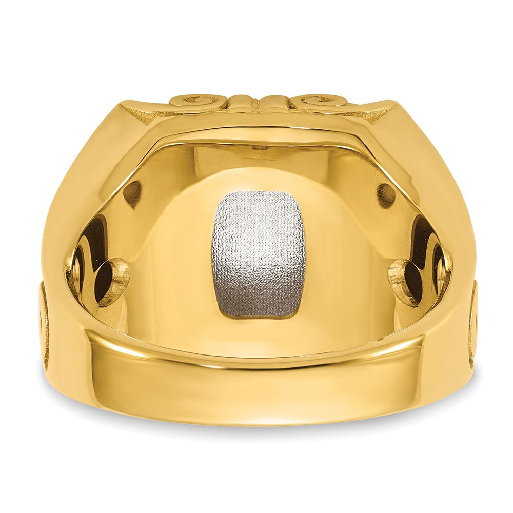14K Bicolor Gold Gravierbar Quadratisch Siegel Ring