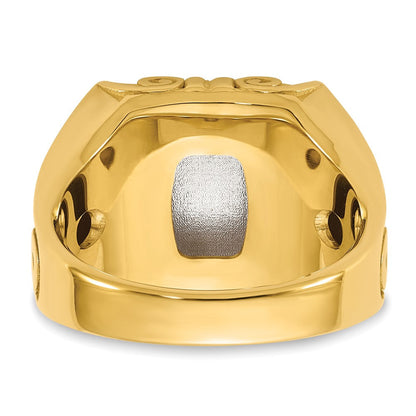 14K Bicolor Gold Gravierbar Quadratisch Siegel Ring