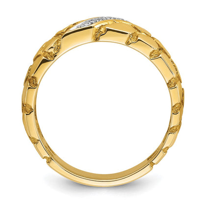 14K Gelbgold Herren-Ring mit 0,067 Karat Diamant-Nugget