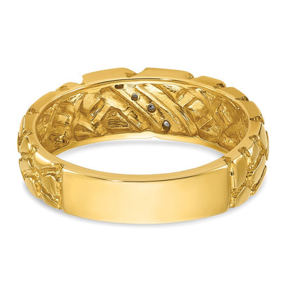 14K Gelbgold Herren-Ring mit 0,067 Karat Diamant-Nugget