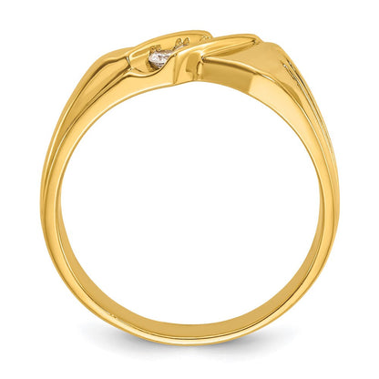 14K Gelbgold Herren-Ring mit 0,2K Diamanten, komplett
