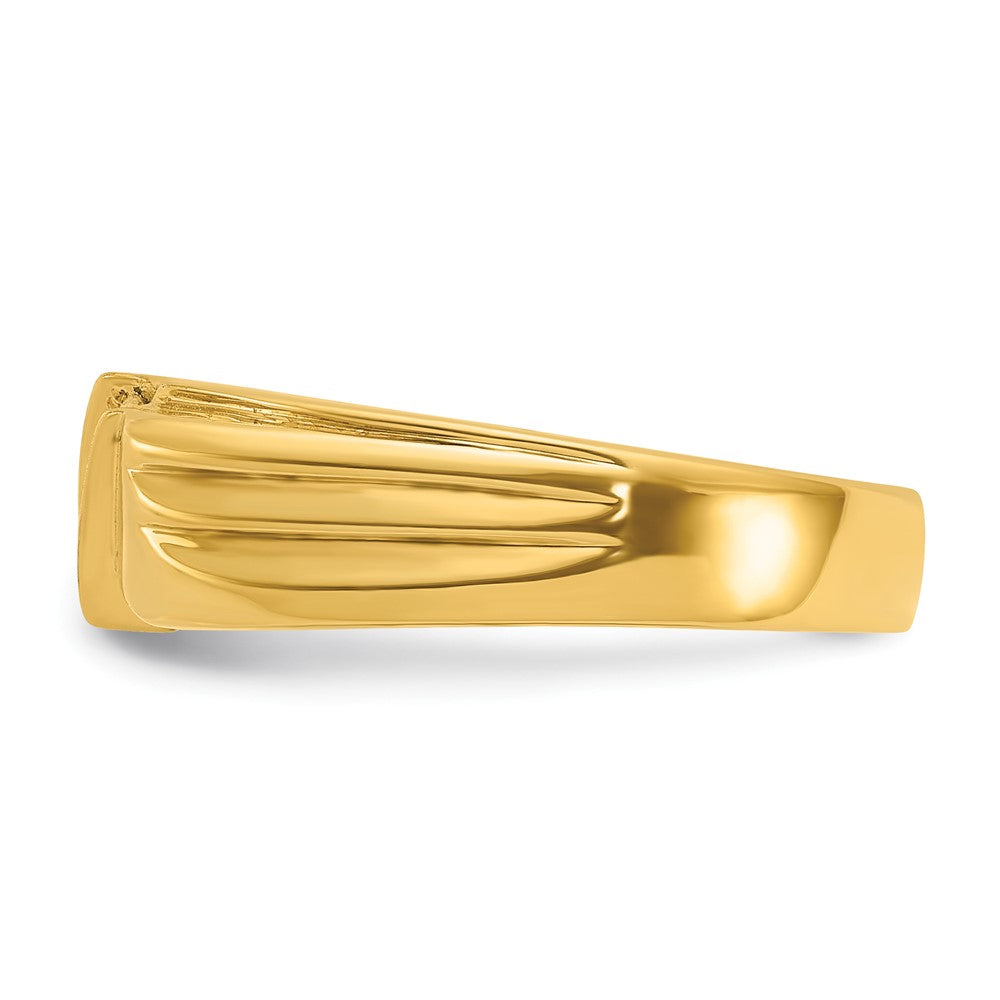 14K Gelbgold Herren-Ring mit 0,2K Diamanten, komplett