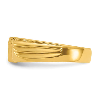 14K Gelbgold Herren-Ring mit 0,2K Diamanten, komplett