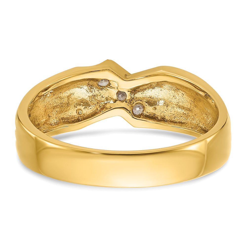 14K Gelbgold Herren-Ring mit 0,2K Diamanten, komplett