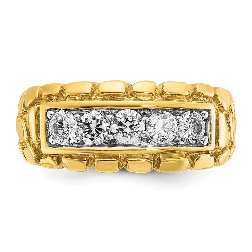 14K Gelbgold Herren Diamant-Nugget-Ring, komplett, 1K