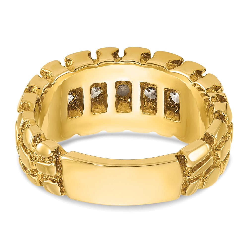 14K Gelbgold Herren Diamant-Nugget-Ring, komplett, 1K