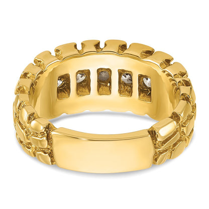 14K Gelbgold Herren Diamant-Nugget-Ring, komplett, 1K