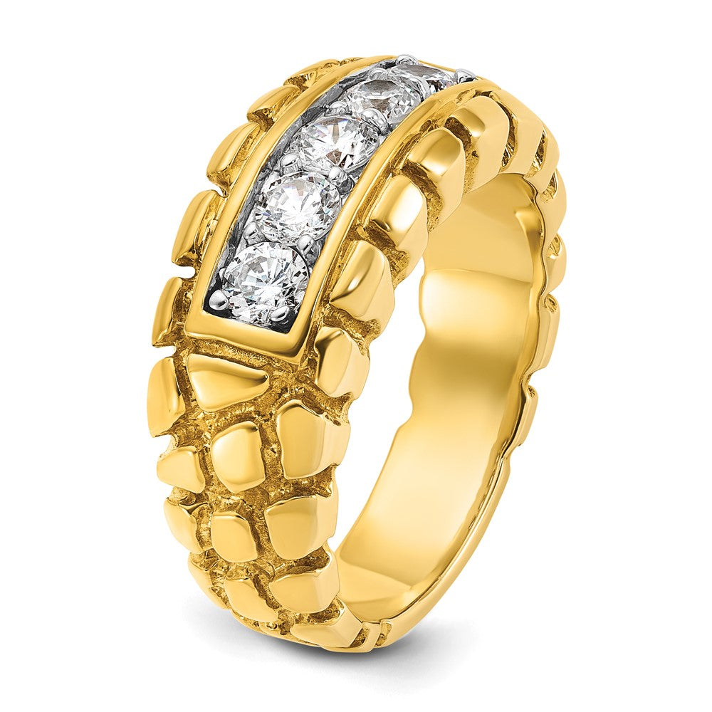 14K Gelbgold Herren Diamant-Nugget-Ring, komplett, 1K