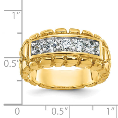 14K Gelbgold Herren Diamant-Nugget-Ring, komplett, 1K