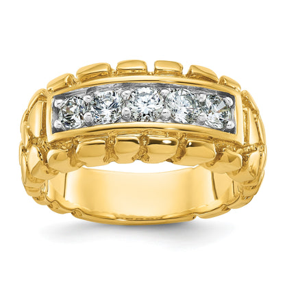 14K Gelbgold Herren Diamant-Nugget-Ring, komplett, 1K