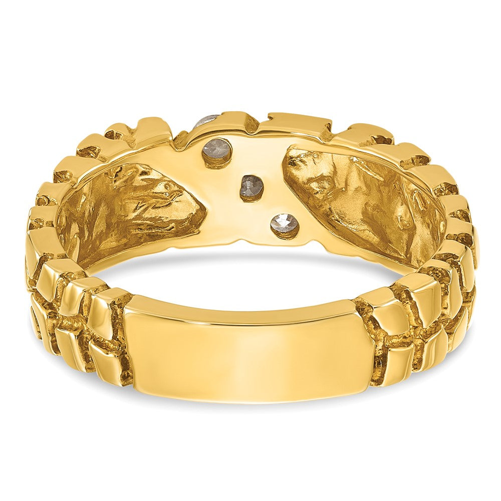 14K Gelbgold Diamant-Nugget-Ring für Herren mit 0,25K