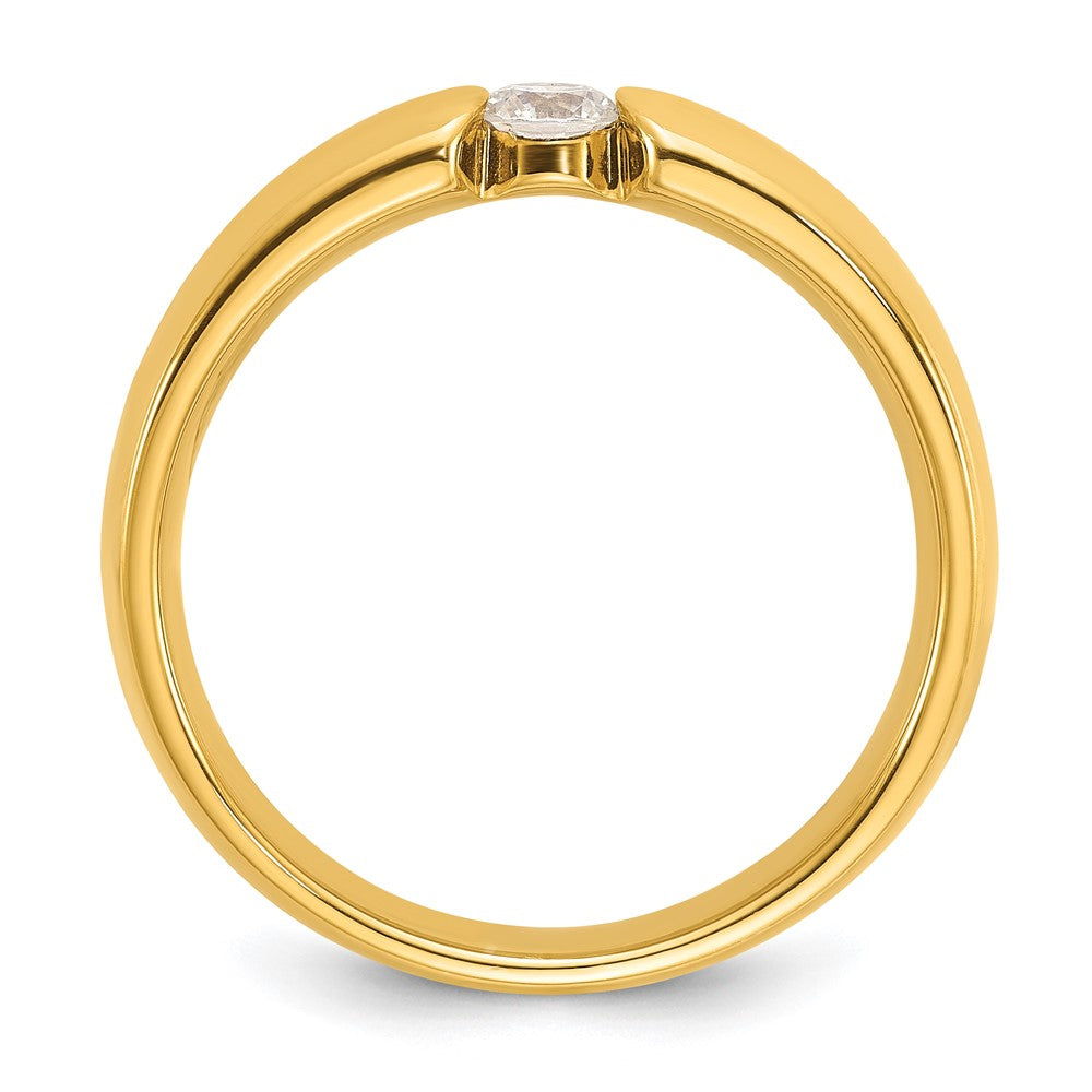 14K Gelbgold Herren-Ring mit 0,25K Diamant