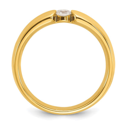 14K Gelbgold Herren-Ring mit 0,25K Diamant